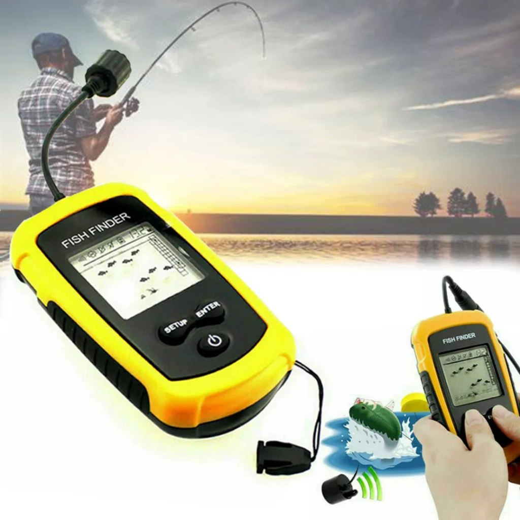 Localiza Peixe Sonar GPS Portátil Até 100m Barco Pesca E Caiaque Monitor Equipemento longo alcance