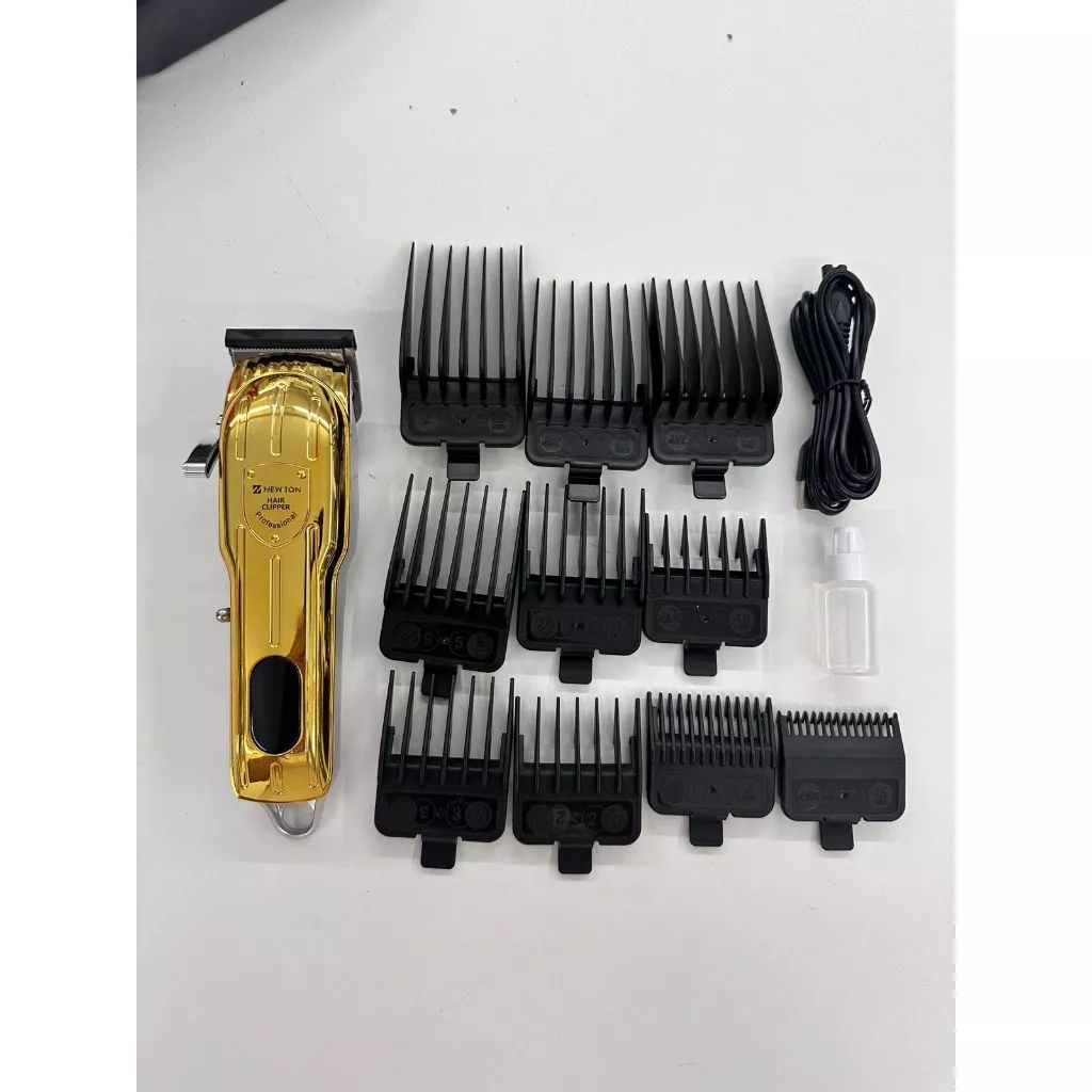 Máquina de cortar cabelo profissional sem fio recarregável new wion Dourada