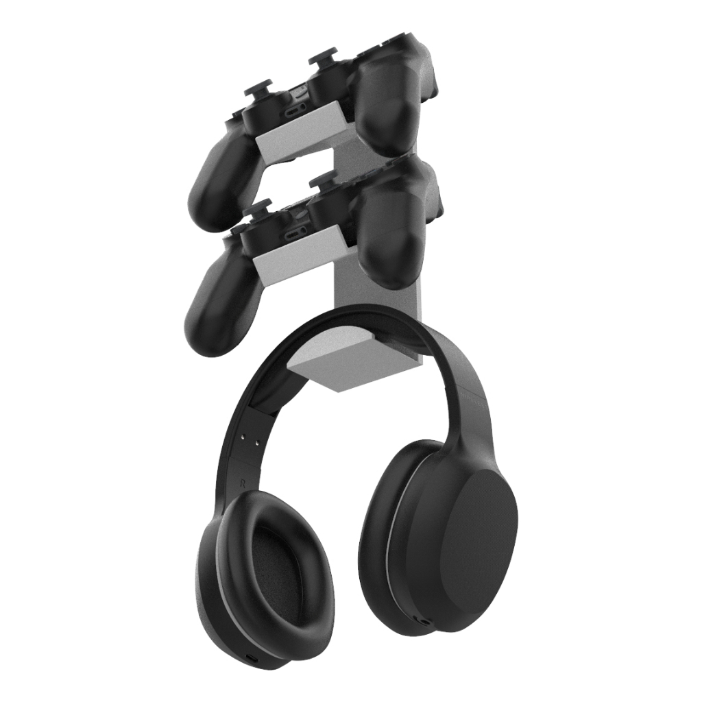 Suporte De Parede Para 2 Controles E Headset Xbox Ps4 Ps3