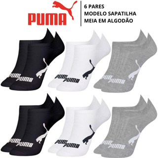 Kit 6 Pares Meia Puma Sapatilha Invisivel Cano Baixo Algodão Original