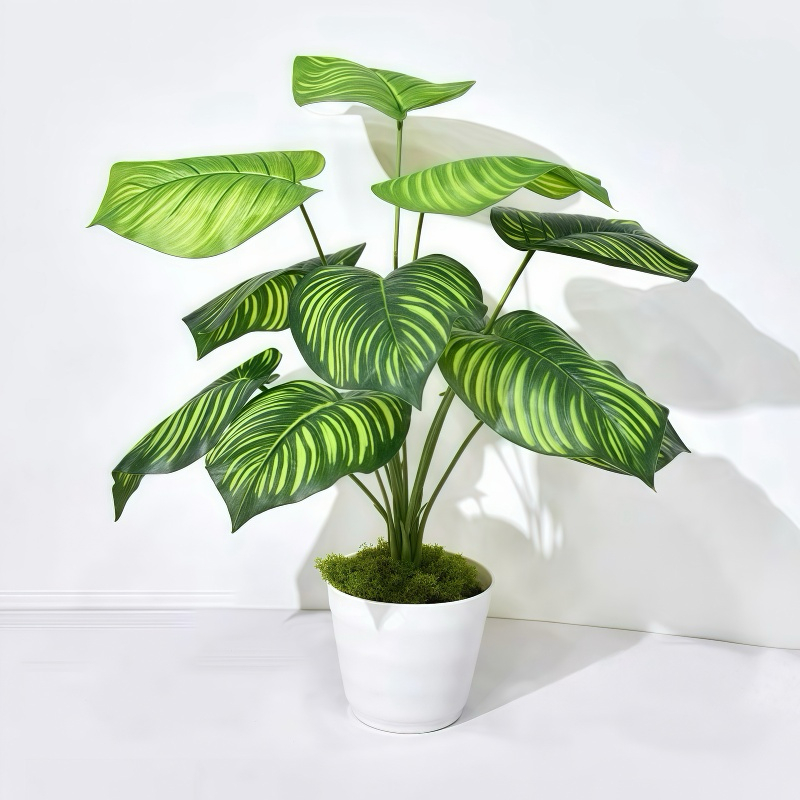 Planta artificial 12 folhas de melancia deixa decoração de casa