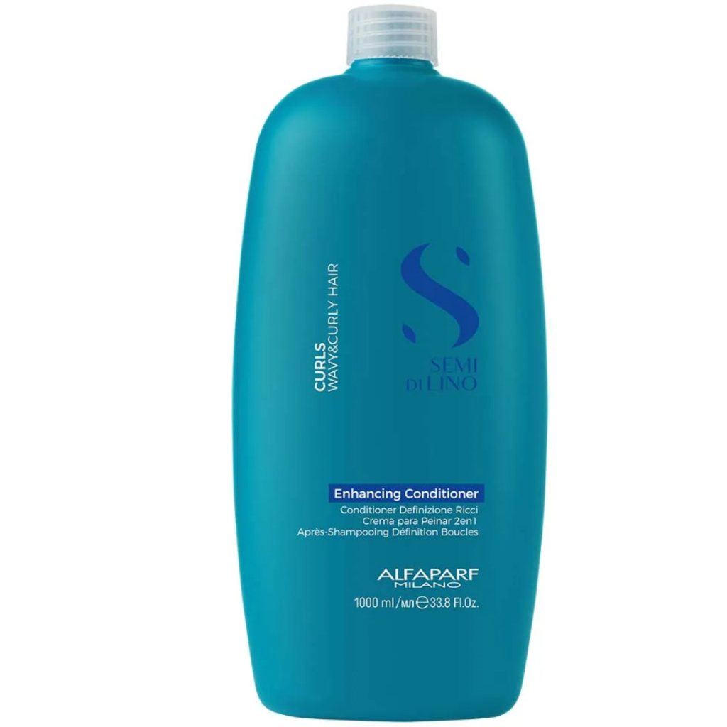 Condicionador Alfaparf Semi Di Lino Curls Low 1L hidrata define cachos macios controlados/ondulados