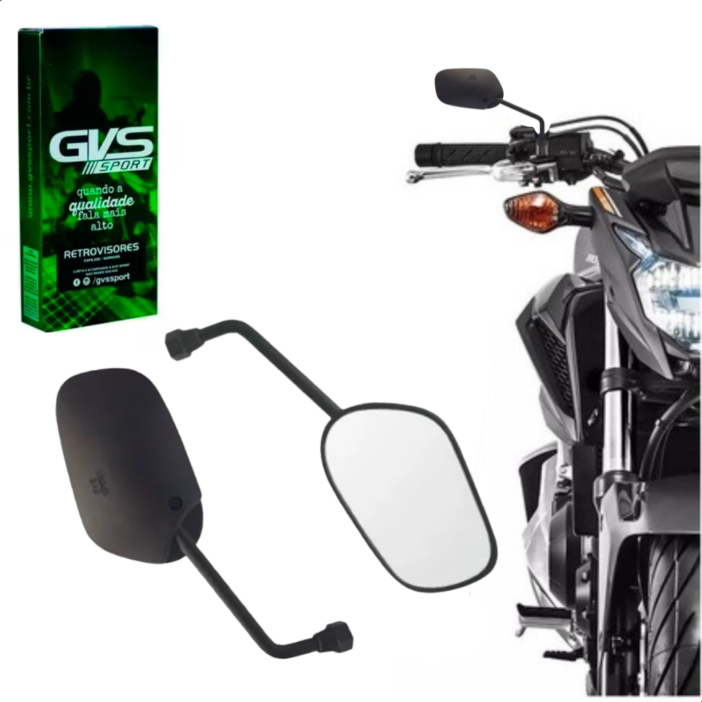 Retrovisor Gvs Modelo Para Cg Titan 2000 Rosca Mini Para Yamaha Par em Oferta na Shopee