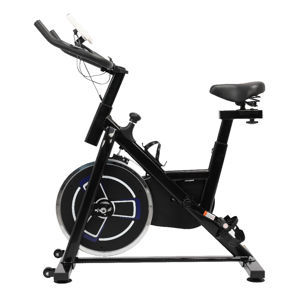 Bicicleta Ergométrica Mile Fitness Spinning Preta E Azul suporta até 130kg