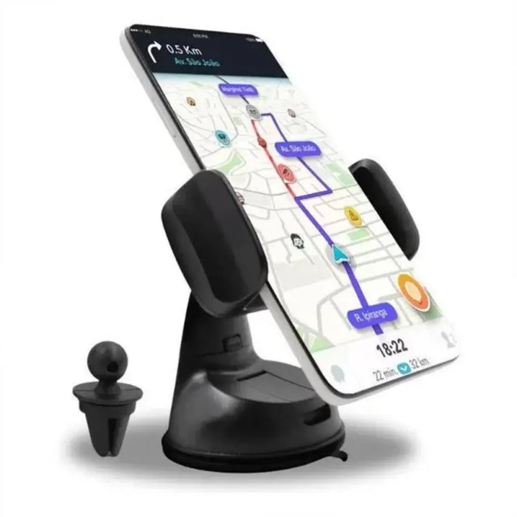 Suporte Celular Veicular Carro Ventosa Gruda Painel 2 em 1