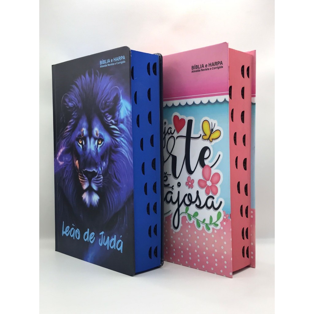 Kit 2 Bíblias  Sagrada Tamanho Grande Capa Dura Com Harpa Palavras de Jesus em Vermelho em Oferta na Shopee