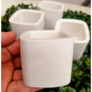 Kit 50 Vasinhos De Gesso Flores Flor Velas Varios Modelo Quadrado Redondo Hexagonal Coração Brancos Lindos Modelos em Oferta na Shopee