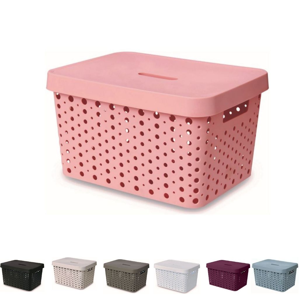 Caixa Cesto 17 Litros Caixa Organizadora Com Tampa Multiuso Plástico Resistente em Oferta na Shopee