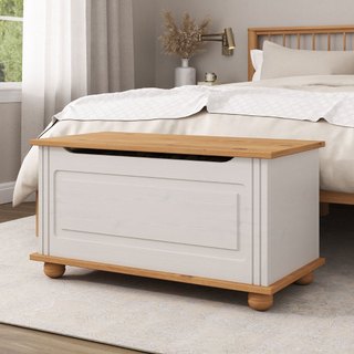 Baú Assento Organizador Madeira Maciça Bristol em Oferta na Shopee