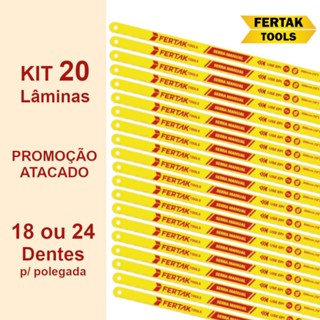 Kit 20 Lâminas Revenda Atacado para Arco de Serra - 30cm (12 pol.) Fertak em Oferta na Shopee