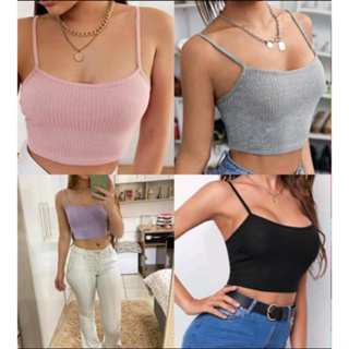 kit Cropped/TOP Femininos De Alicinha Canelado p,m,g,gg em Oferta na Shopee