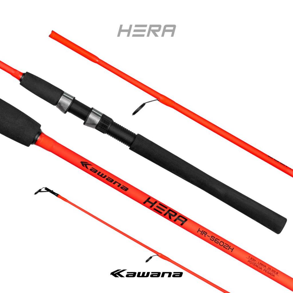 Vara Pesca HERA KAWANA 1,86m 10-20lb ou 1,83m 25-50lb  - 2 partes p/ molinete em Oferta na Shopee