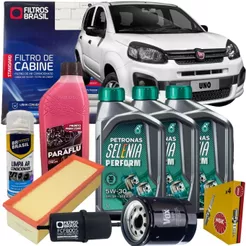Kit Revisão - Fiat Novo Uno 1.0 EVO Attractive -5W30 Selenia