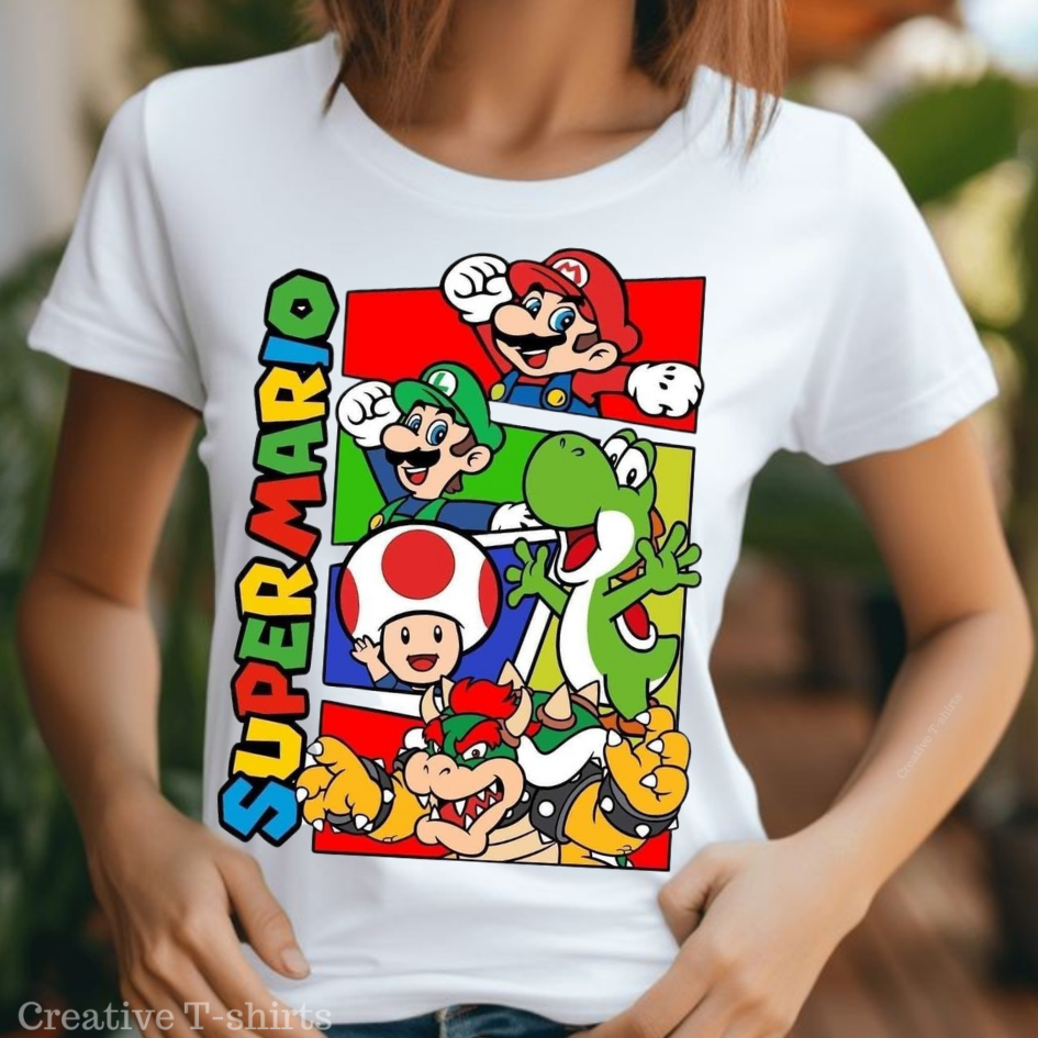 Camisa Estampada Super Mario: Blusa Femininas, Masculina e Camisetas  Infantis. Estampas Exclusivas!