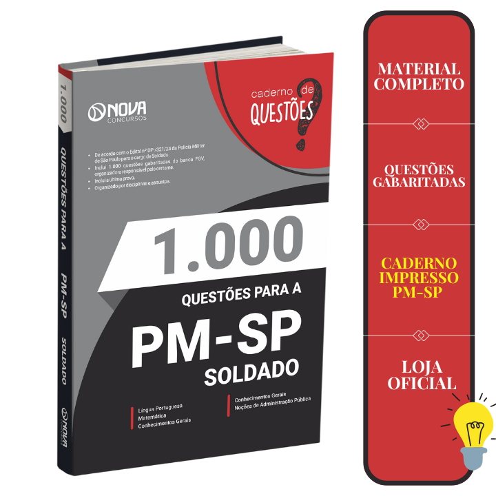 Imagem Livro 1.000 Questões Gabaritadas PM-SP - Soldado
