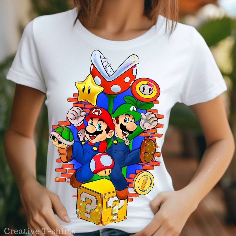 Camisa Estampada Mario Game: Blusa Femininas, Masculina e Camisetas  Infantis. Estampas Exclusivas!