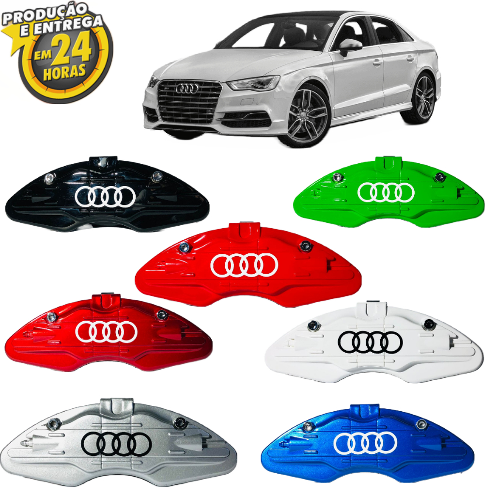Capa De Pinça Freio Audi C/Trava Kit 4 Peças Envio HJ
