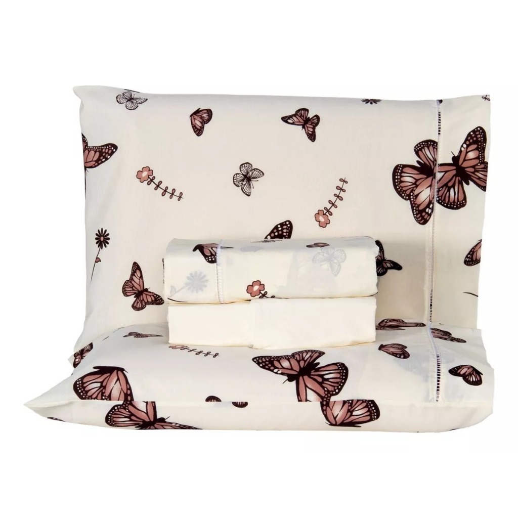 Lençol Queen Estampado com Elástico 100% Algodão + 2 Fronhas - MARCOS SHOP