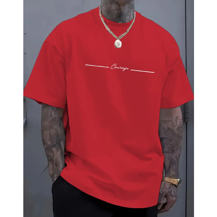Camiseta T-Shirt Oversized Streetwear Coragem Estampa Gráfica Estilosa Confortável