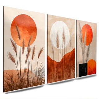 Kit de quadros decorativos para quartos e salas sol e campo de trigo 3 peças (SOL E TRIGO) em Oferta na Shopee