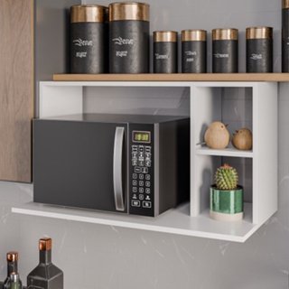 NICHO ORGANIZADOR SUPORTE FORNO E MICROONDAS MDF ESTILOSO PRATELEIRA ARMARIO ESTANTE ORGANIZADOR COZINHA