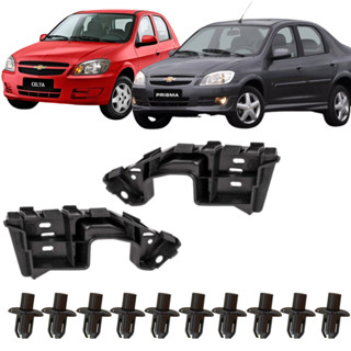 Par Suporte Guia Parachoque Dianteiro Celta Prisma 2007 até 2012 + Kit 10 Grampo Presilha Parachoque em Oferta na Shopee