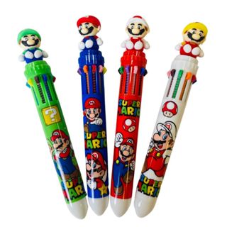 Caneta Mario Bros Luigi 10 CORES ponta 7mm Esferográfica Volta as Aulas Papealaria Fofa Colecionável em Oferta na Shopee