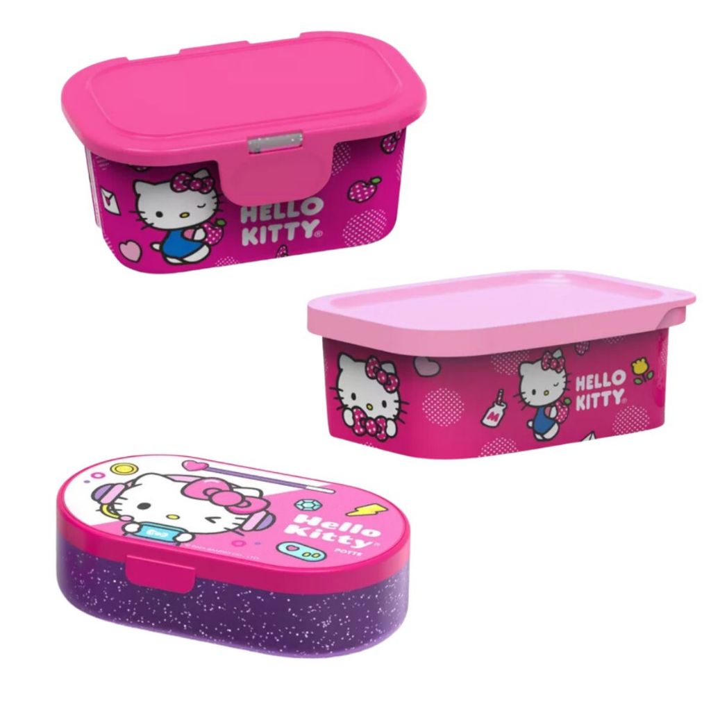 Kit Organizador de Lancheira Escolar Infantil Hello Kitty KIT COM 3 UNIDADES em Oferta na Shopee