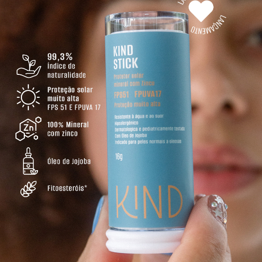 KIND Stick Protetor Solar Mineral com Zinco FPS51 FPUVA17 em Oferta na Shopee