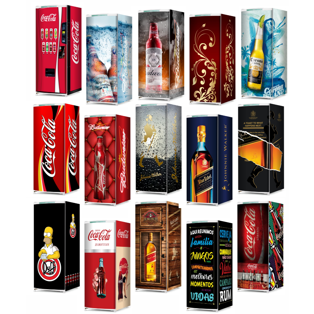 Adesivo Geladeira Frente Lados Envelopamento Whisky Cerveja Kombi Outros Temas FL5199 em Oferta na Shopee