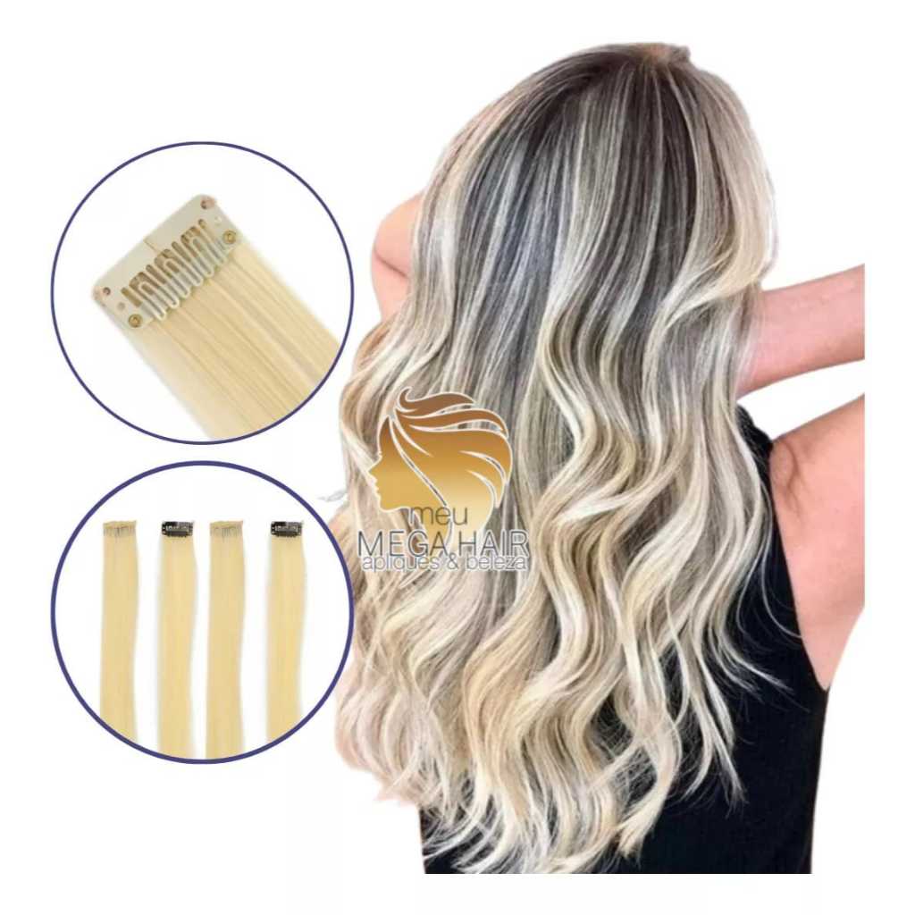 Cabelo Tic Tac Mecha 1 Unidade Loiro Liso Igual Humano Mega