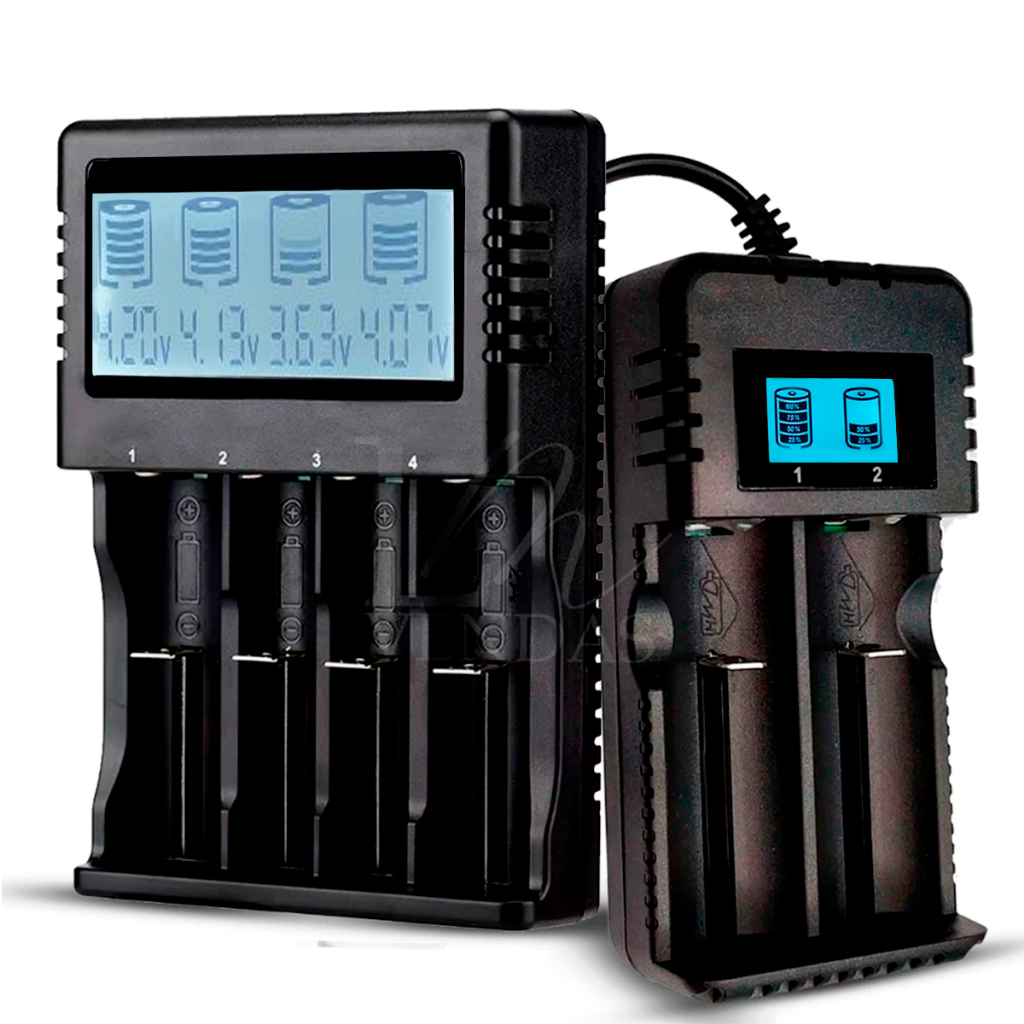 Carregador De Bateria Lanterna Bivolt Display Lcd 4 e 2 Baterias 26650-18650-14500-16340 AA/AAA em Oferta na Shopee