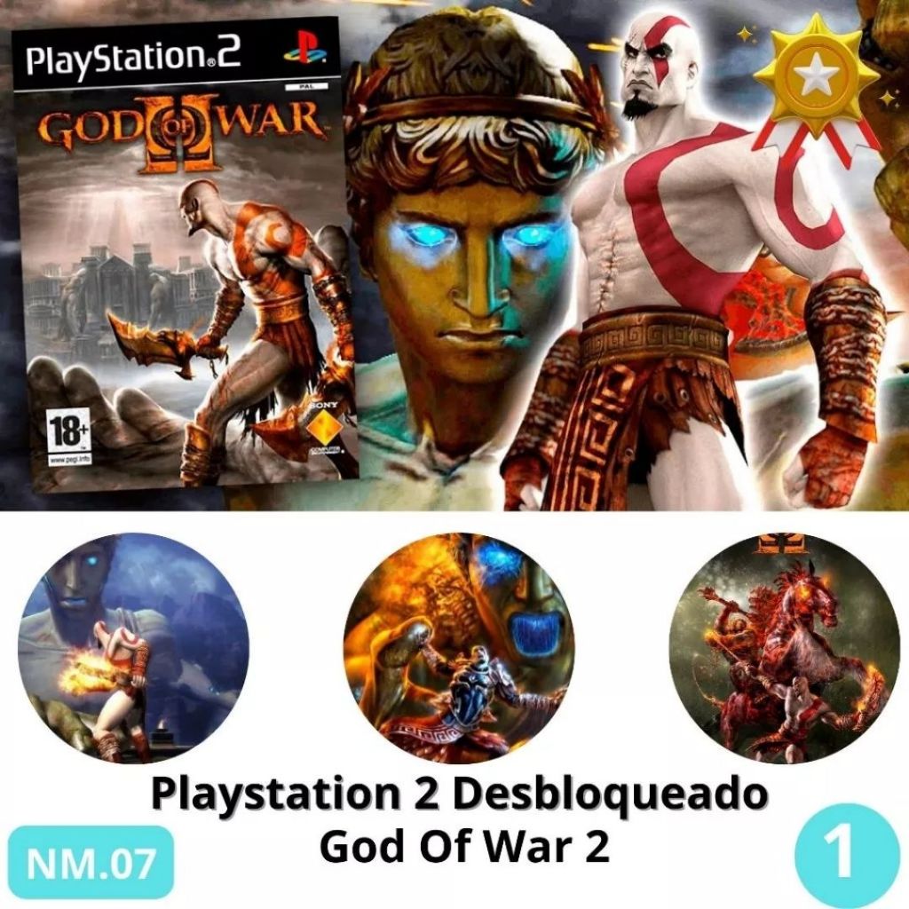 Jogos God Of War 2 PS2 Playstation 2 Mídia De Altissíma Qualidade Oferta Imperdível UP!!!