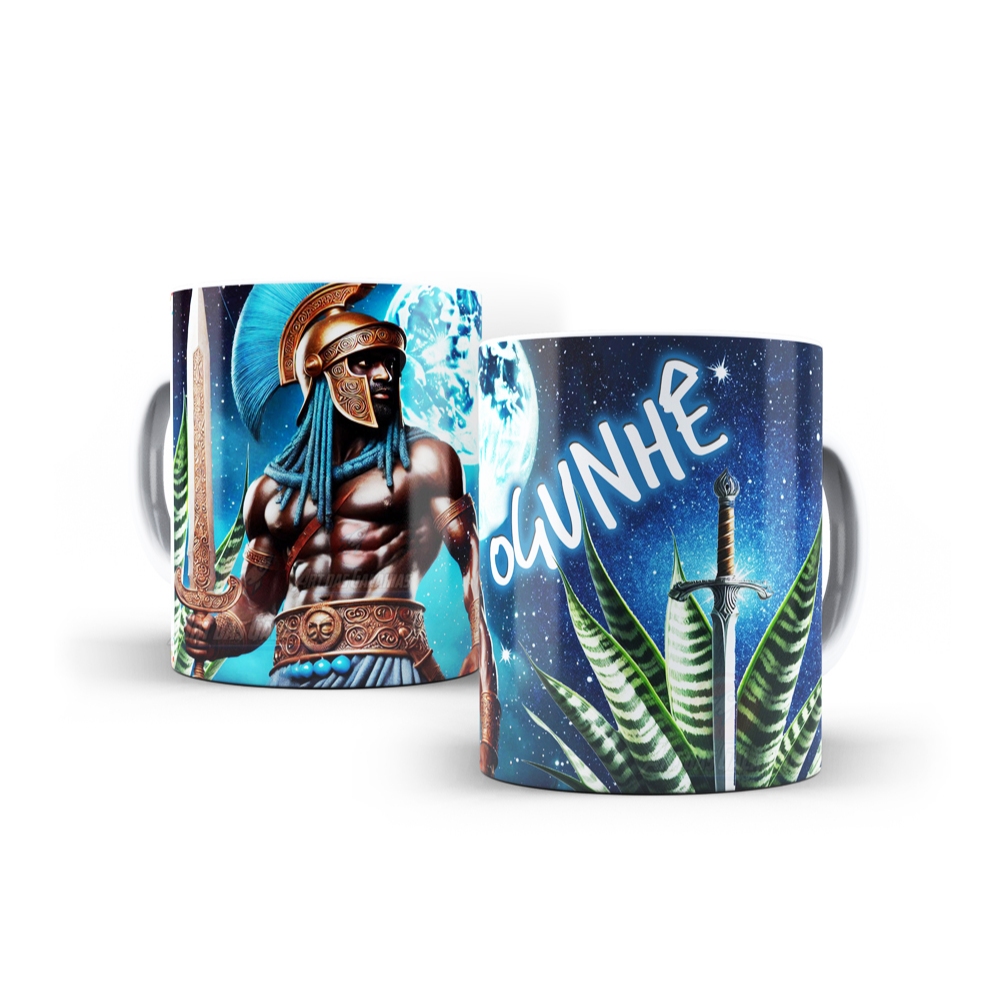 Caneca Cerâmica Ogum Orixás Personalizada Ogunhê Umbanda Candomblé em Oferta na Shopee