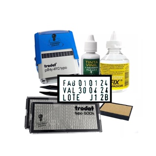 Carimbo Fabricação Validade E Lote + Tinta Vinil +reativador - Trodat 4912 TYPO em Oferta na Shopee