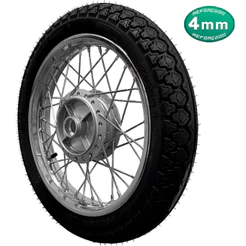 Roda Traseira Biz 100 Biz100 Biz 125 Biz125 Todas Cromada Raio 4mm Montada Com Pneu