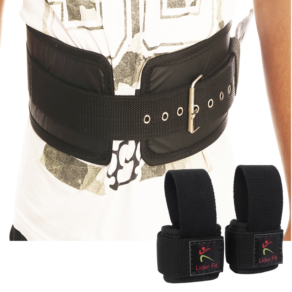 Cinto Musculação Para Agachamento E Crossfit Profissional + Tala Strap Levantamento De Peso Fitness