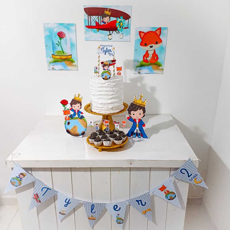 Kit Festa O pequeno Príncipe moreno Personalizado Só Um Bolinho Festa em Casa Aniversário Infantil adulto Mesversário