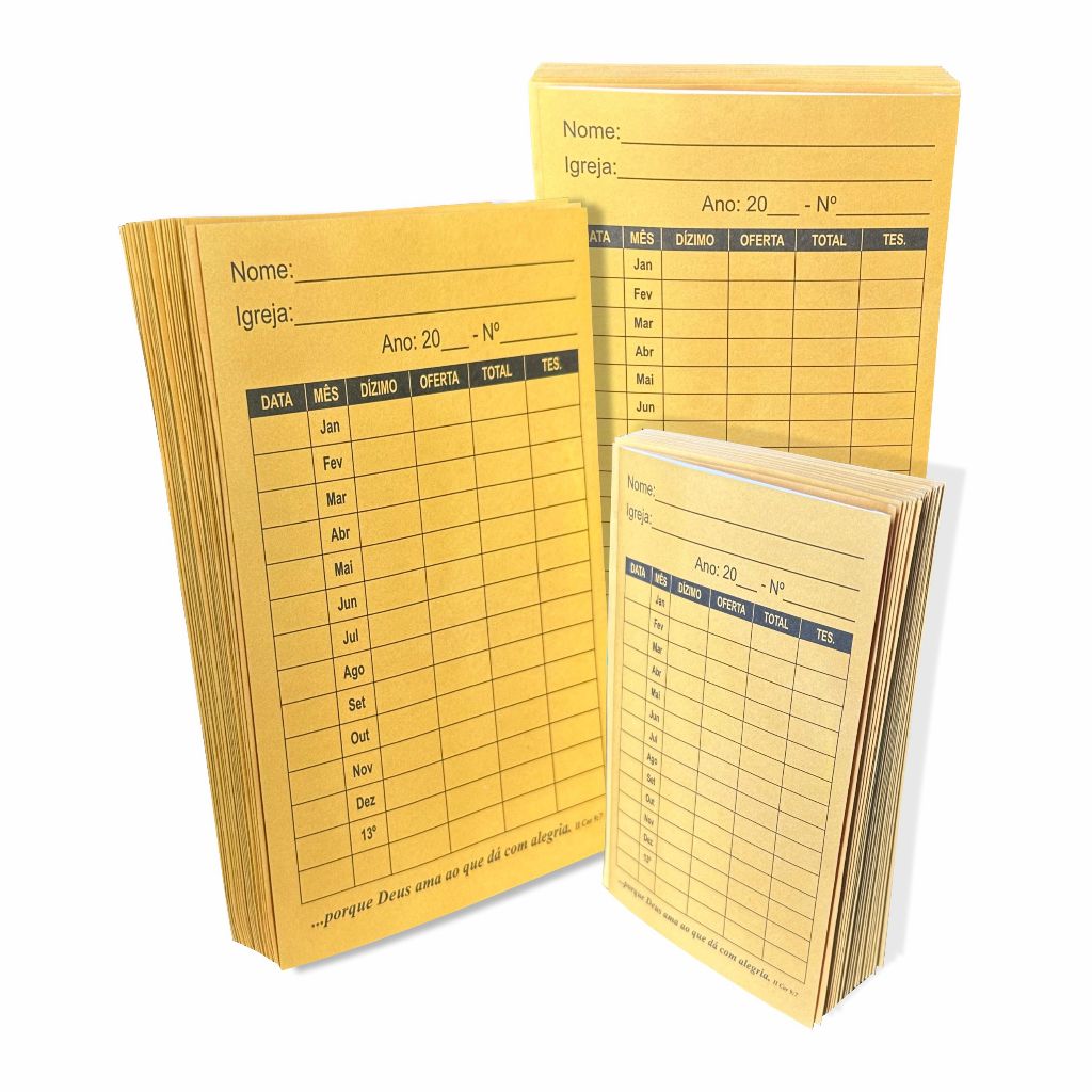 Envelope Para Dizimo Anual + Oferta - 100 Unidades / Amarelo em Oferta na Shopee