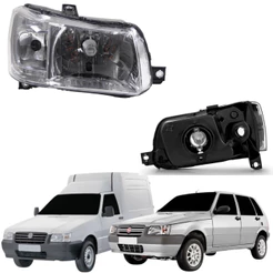Par Farol Fiat Uno Fiorino Mascara Cromada 2004 2005 2006 2007 2008 2009 2010 2011 2012 2013