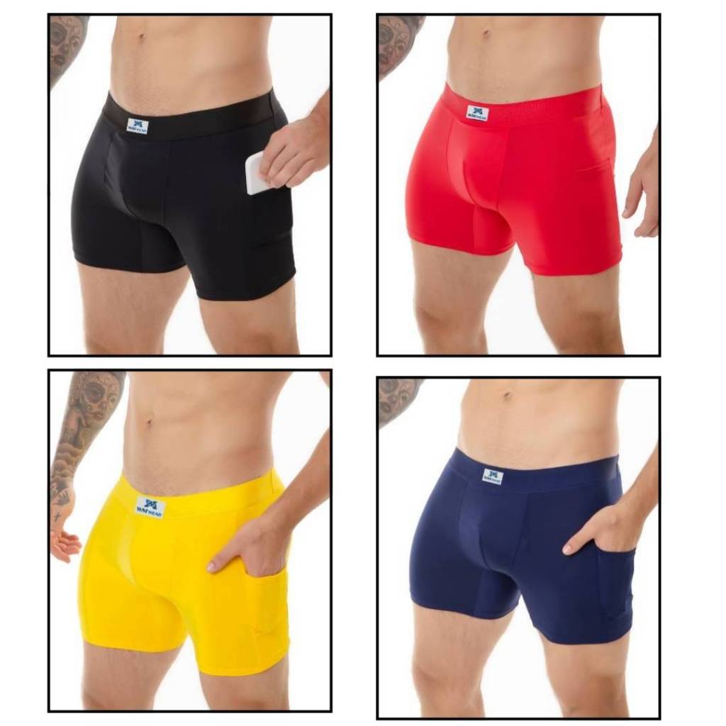 Kit 4 Cueca Bolso Lateral Não enrola nas pernas e alta durabilidade em Oferta na Shopee