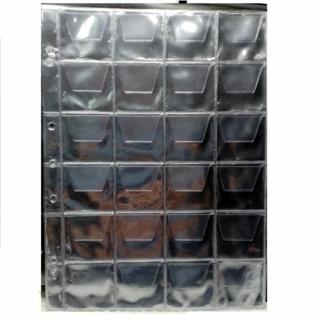 10 Folhas Para Moedas ou Tazos 24 Bolsos Com Aba CAbem Coin holder em Oferta na Shopee