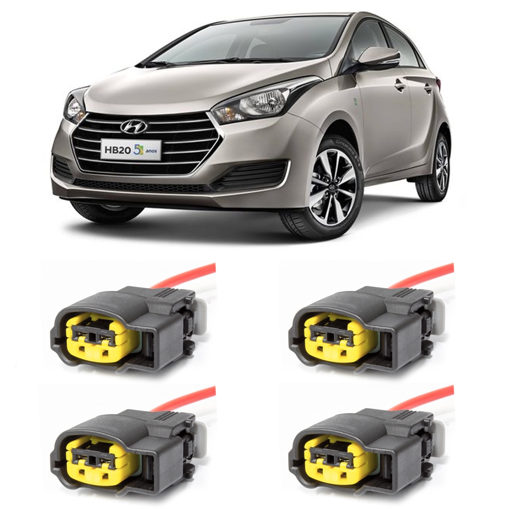 Kit 4 Plug Bobina Ignição Hyundai Hb20 1.0 1.6 Azera Santa Fé Tucson V6