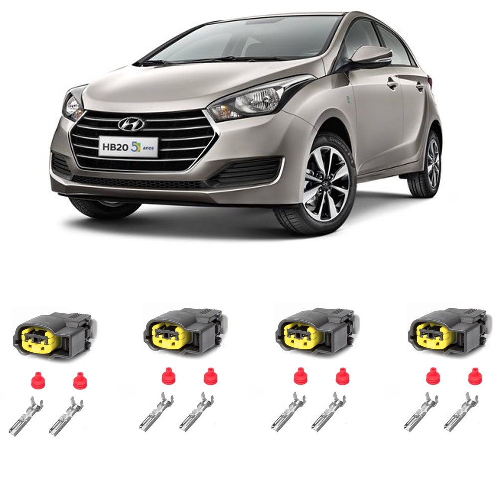 4 Plug Conector Chicote Bobina Ignição Hyundai Hb20 1.6 1.0 3cc