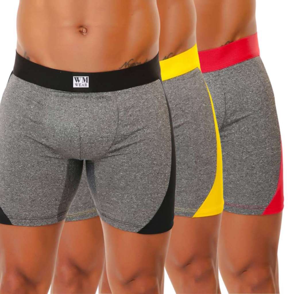 Kit 3 Cueca Recorte Poliéster Não enrola nas pernas e alta durabilidade