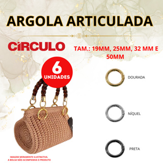 Argola Articulada Para Bolsa E Chaveiro Circulo (6 Unidades) em Oferta na Shopee