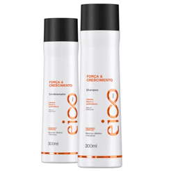 Kit Eico Pro Força e Crescimento Shampoo Sem Sal Condicionador Leave-in Antiqueda Antiquebra