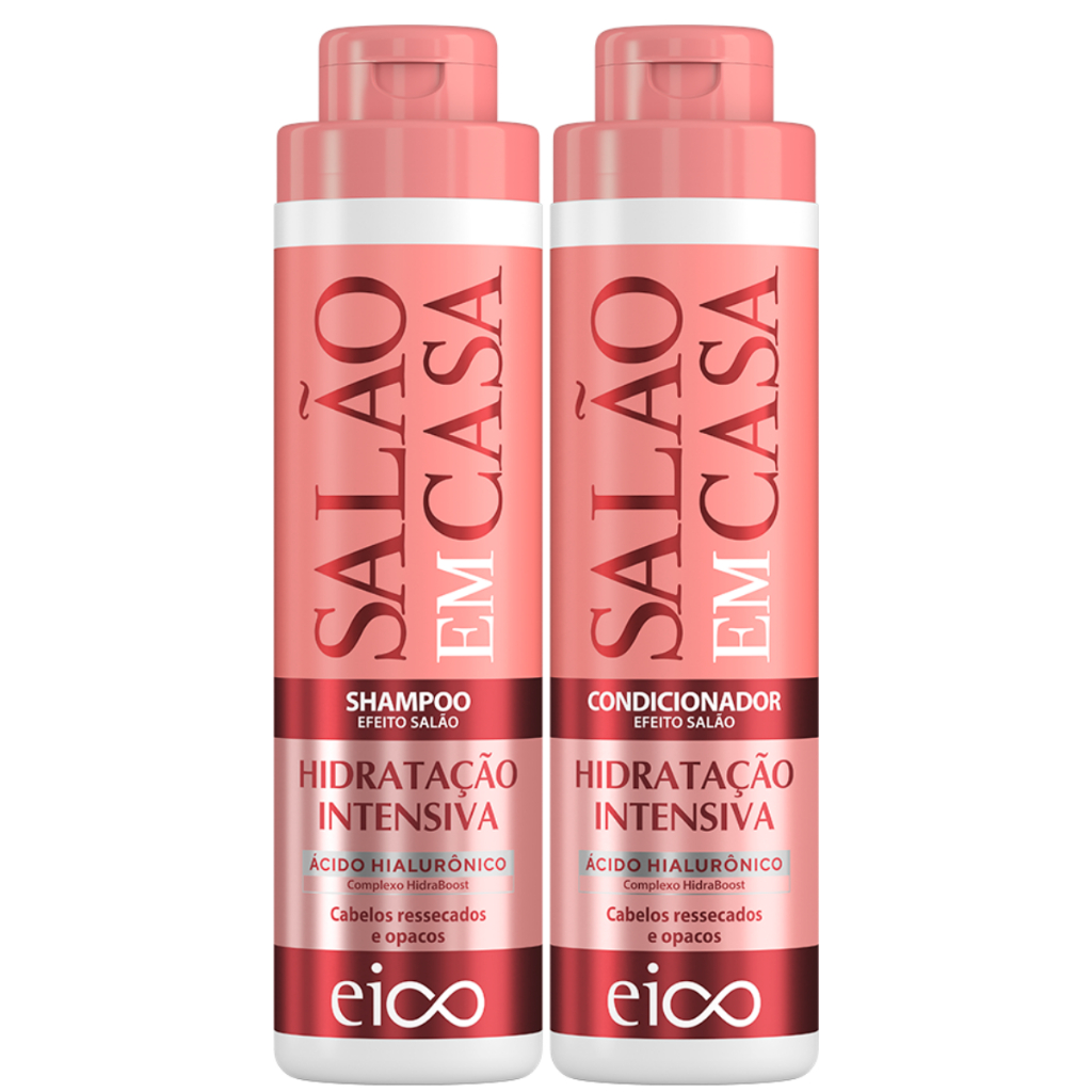 Eico Salão Em Casa Hidratação Intensiva Shampoo Sem Sal 800ml + Condicionador Leave-in 750...