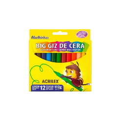 Kit com 6/3 caixas de Big Giz De Cera ou Unitário 12 Cores Acrilex