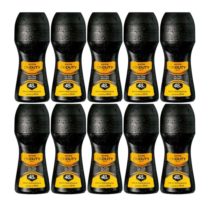 Kit com 10 Roll-on On Duty Ultra sport 48h com 50ml cada.